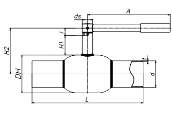 Схема кран шаровый под приварку БИВАЛ КШТ Ду65-100